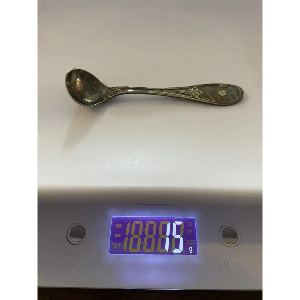 Antique Silver Plate Condiment Spoon Mayonnaise Relish Art Nouveau